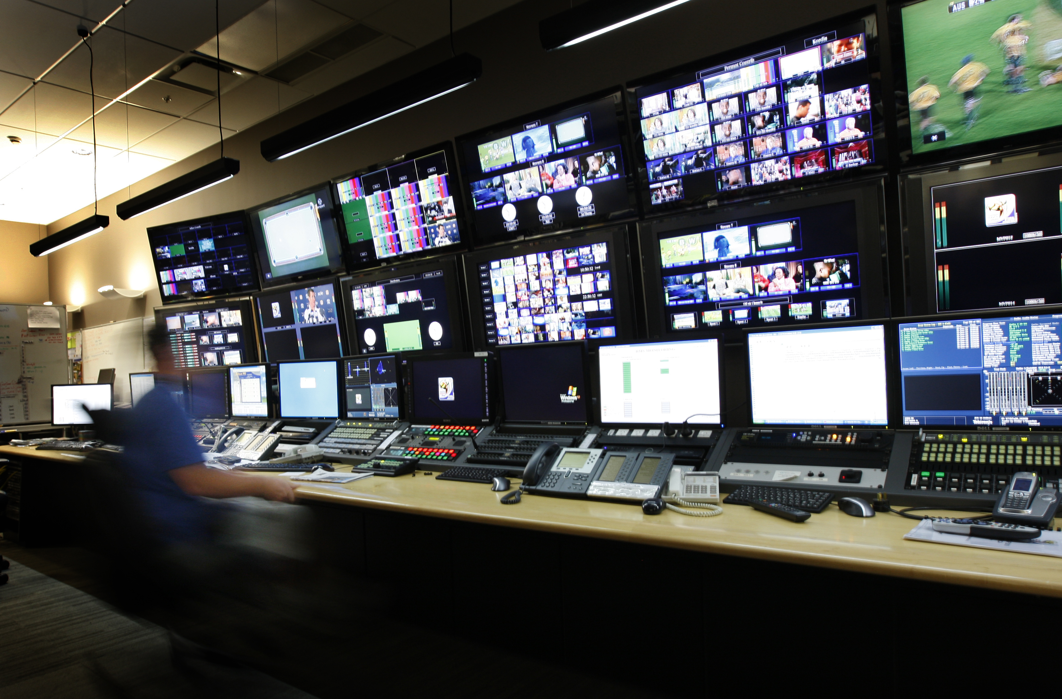 Sky TV's control room at its Mt Wellington, Auckland, studios.