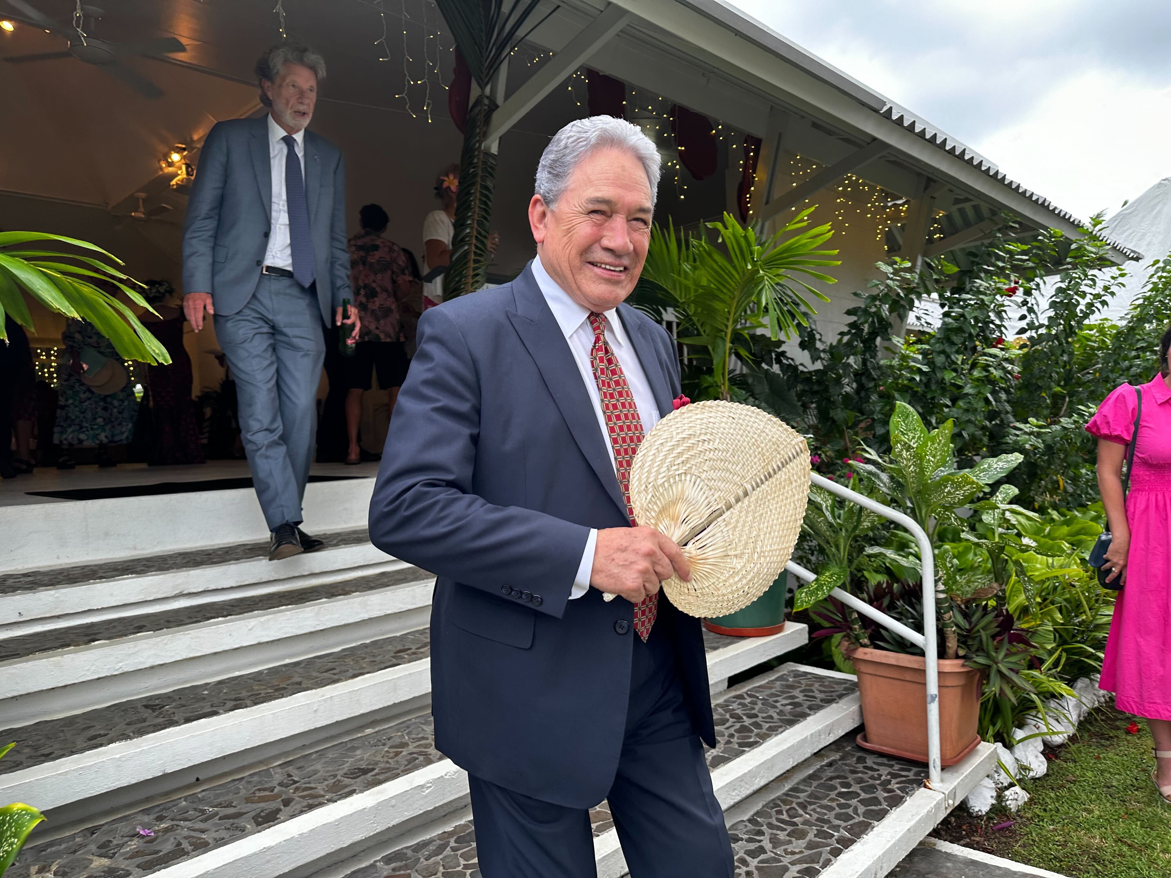 Foreign Affairs Minister Winston Peters arrives at a Waitangi Day reception in Rarotonga. Photo / Grace Tinetali-Fiavaai