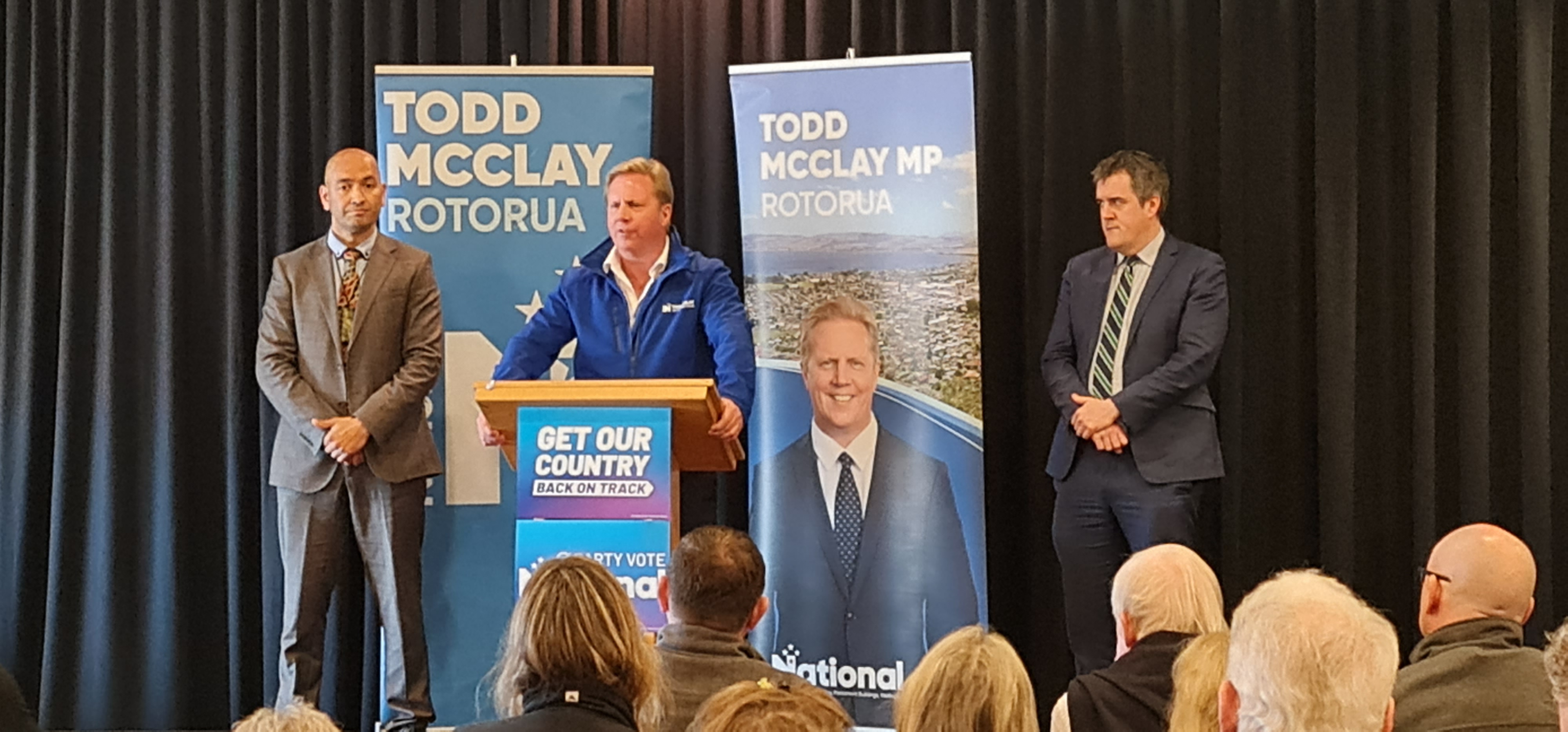 Rotorua MP Todd McClay at National's housing policy launch.
