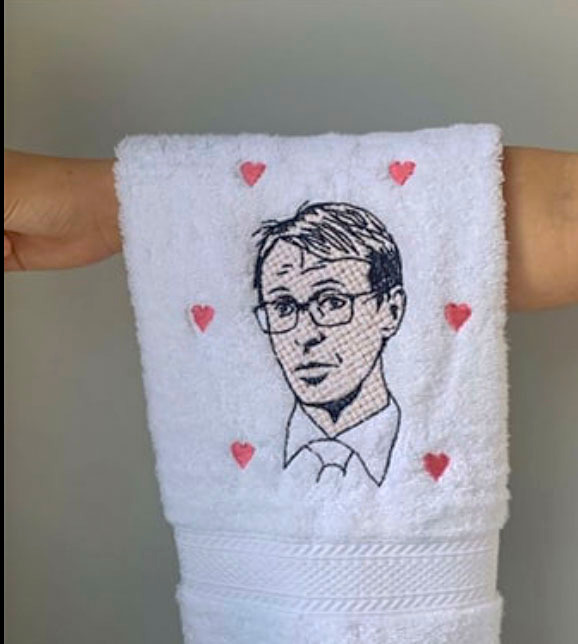 The infatuation with Sir Ashley Bloomfield, immortalised in a hand towel. 