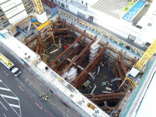 Seascape's diaphragm wall foundations. Photo / supplied