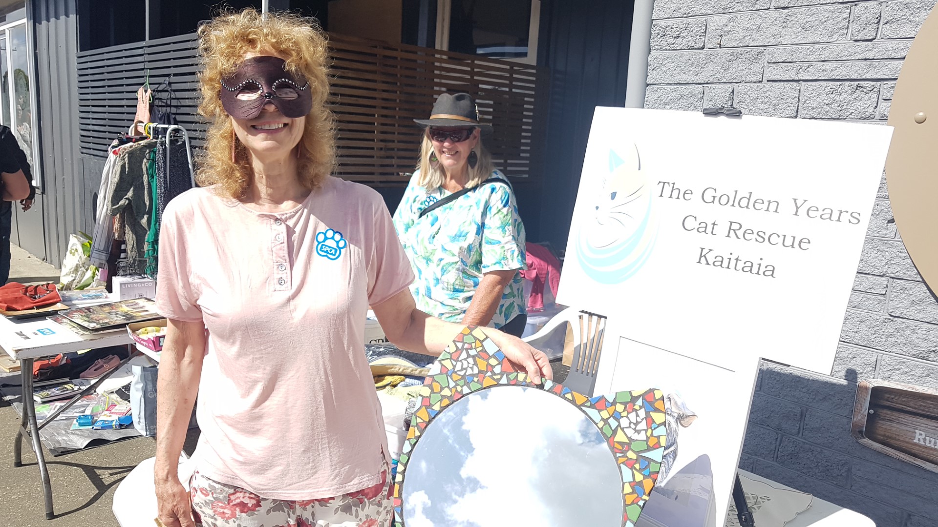 Vanessa Sucich-Coupland and Sue Curtis, both SPCA and the Golden Years Cat Rescue Kaitāia were holding a raffle on their stall at Awanui Day