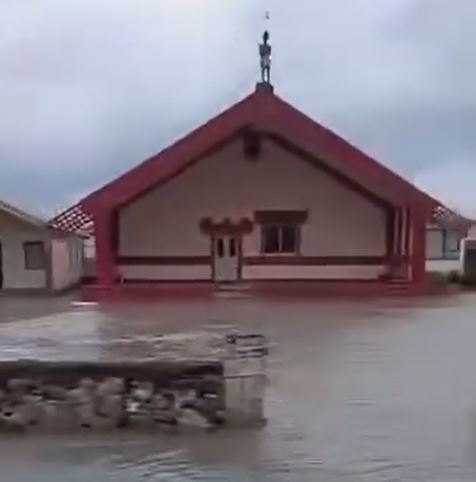 Flooding in Nūhaka on Wednesday morning. Photo / Martenga Hapi