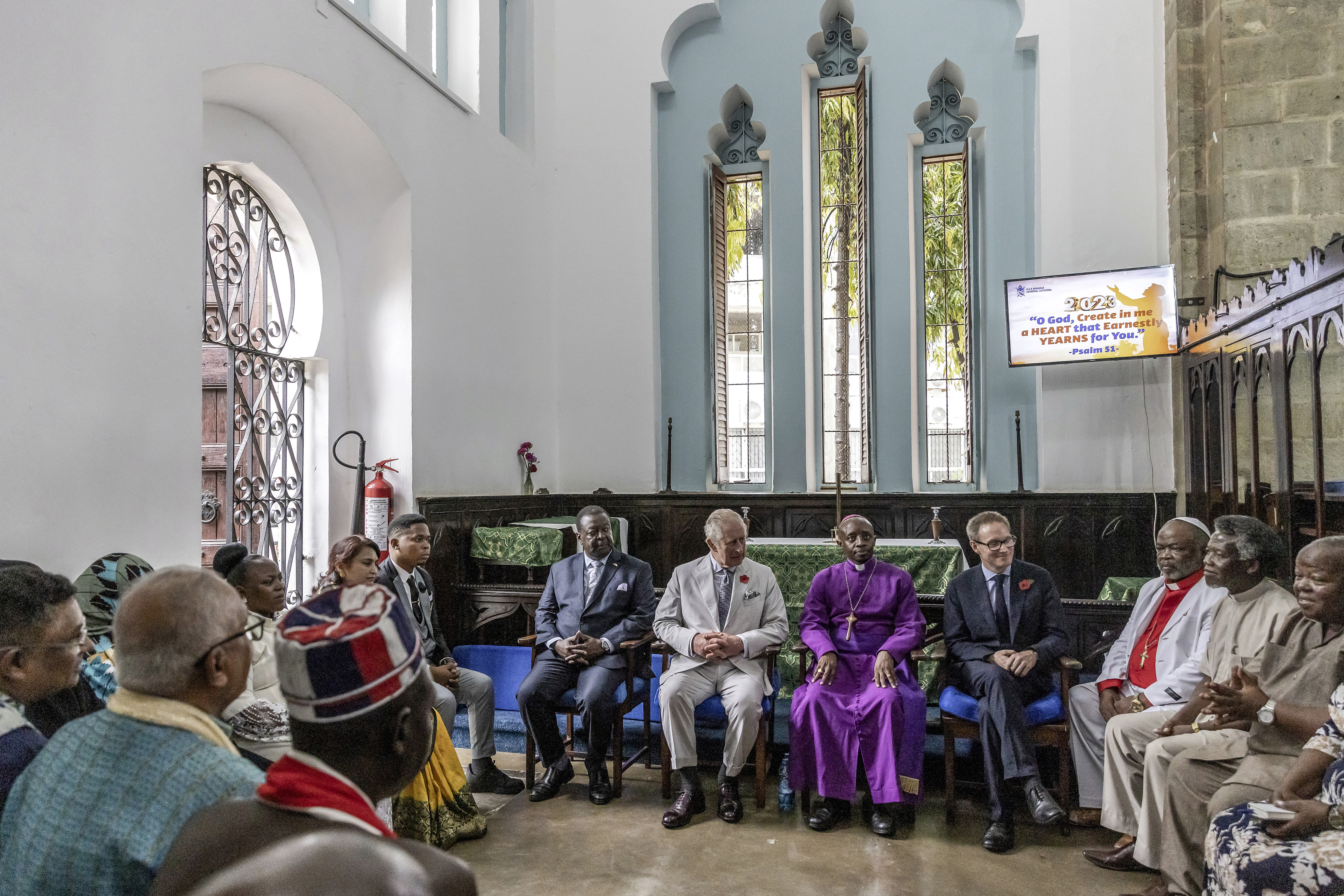 King Charles meets with religious leaders in Mombasa during a state visit to Kenya in November. Photo / AP