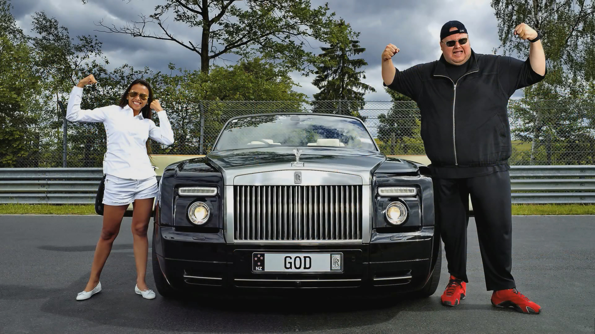 Kim Dotcom with former wife Mona - the pair were travelling together when Dotcom was clocked doing 149km/h in a 50km/h zone in 2009. Photo / Supplied