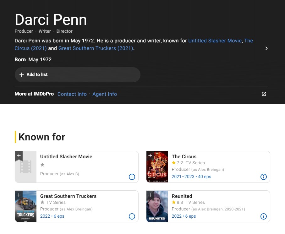 Some of Darci Penn's advertised work.