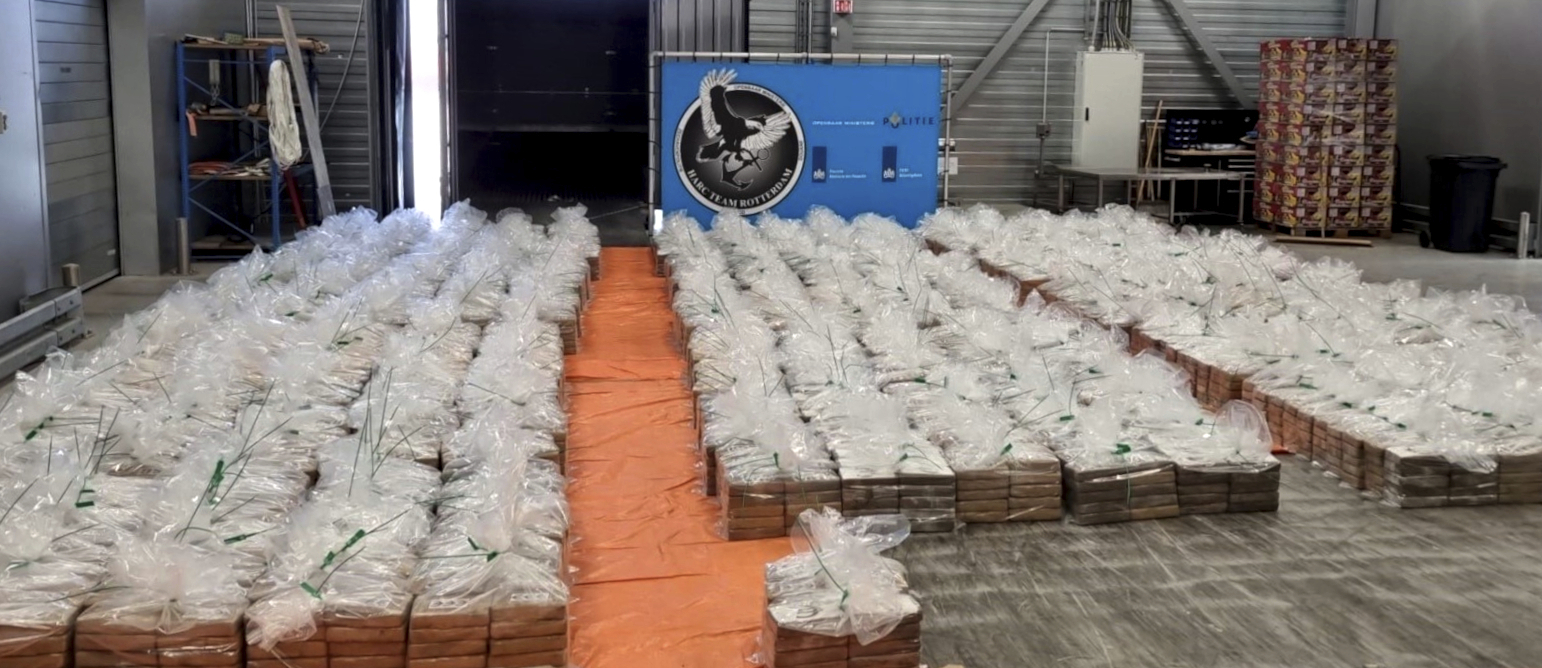 Customs authorities in the Netherlands said they intercepted a shipment of more than 8000kg of cocaine last month. Photo / AP