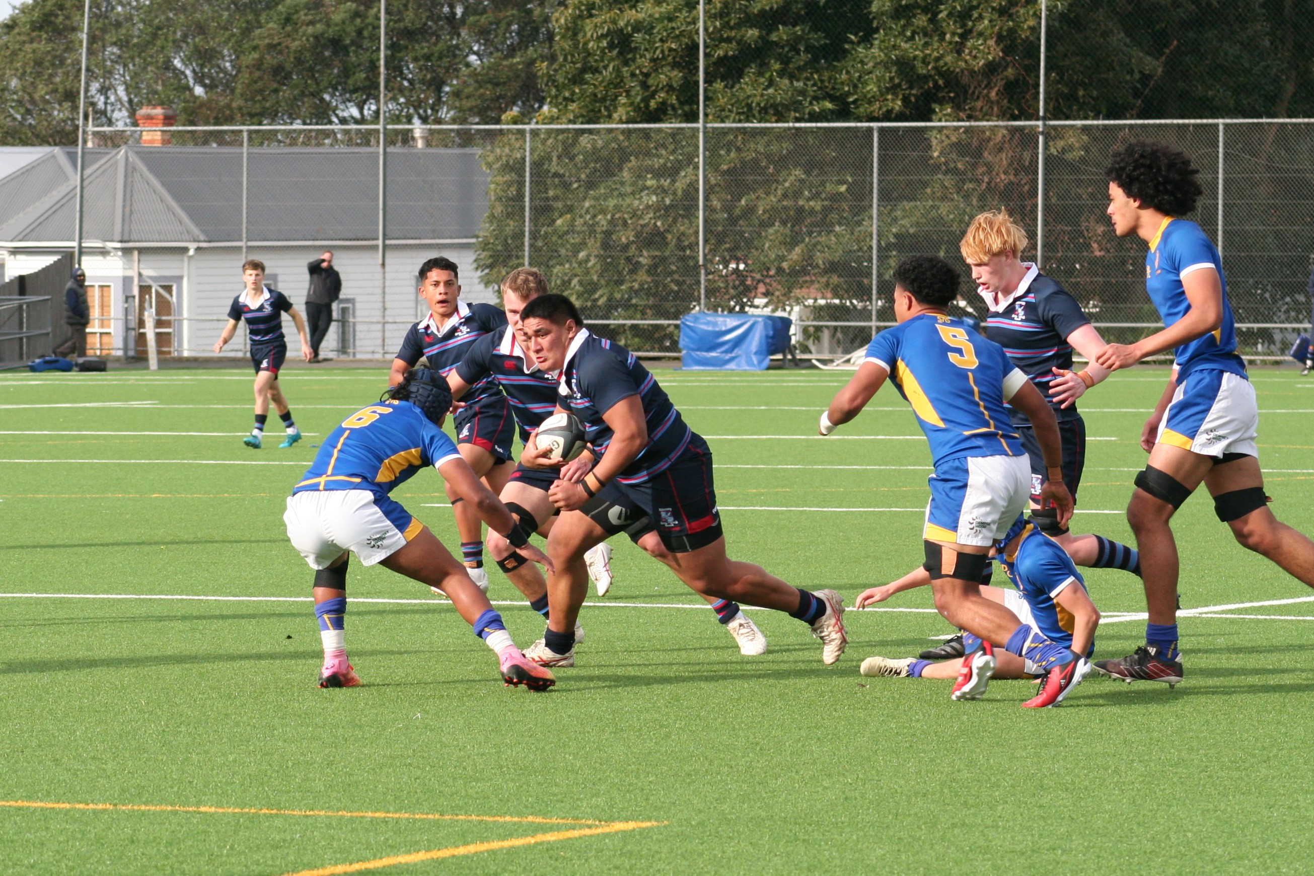 Bruising prop Ravai Faktaufon was one of the stars as his Sacred Heart team dramatically beat St Peter's. Photo / Bruce Holloway