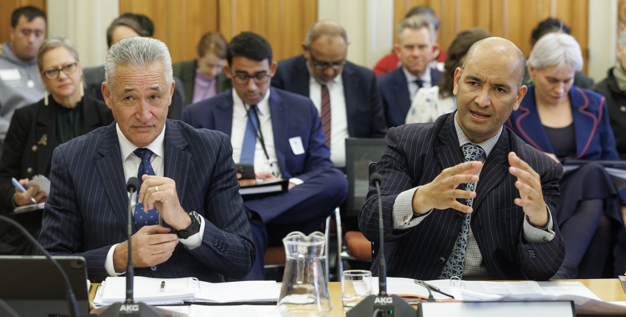 Te Puni Kokiri chief executive Dave Samuels (left) and Minister for Whānau Ora Tama Potaka oversaw a recent shake-up in Whānau Ora commissioning. Photo / Mark Mitchell