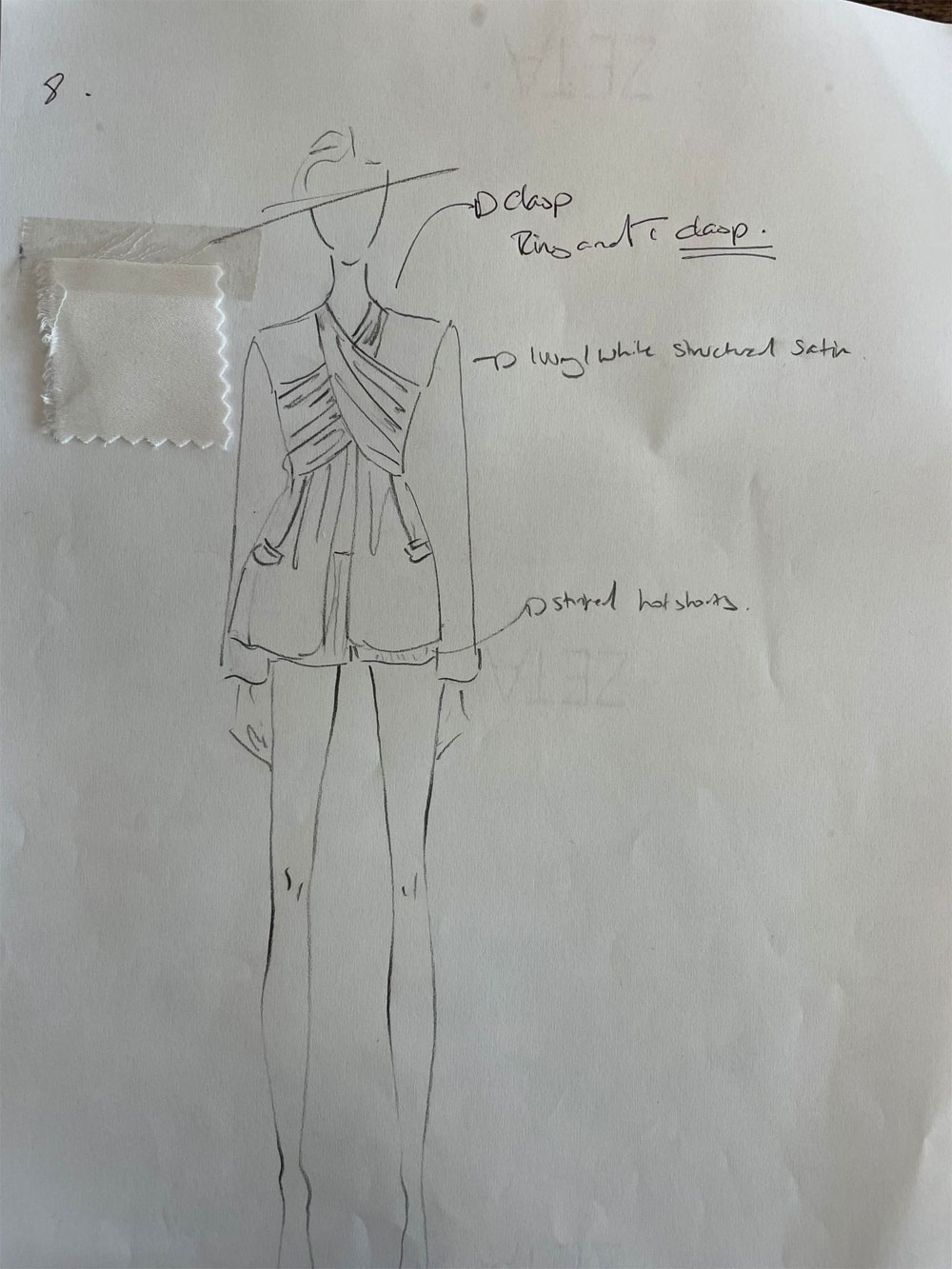 Sketching out the new collection. Photo / Supplied