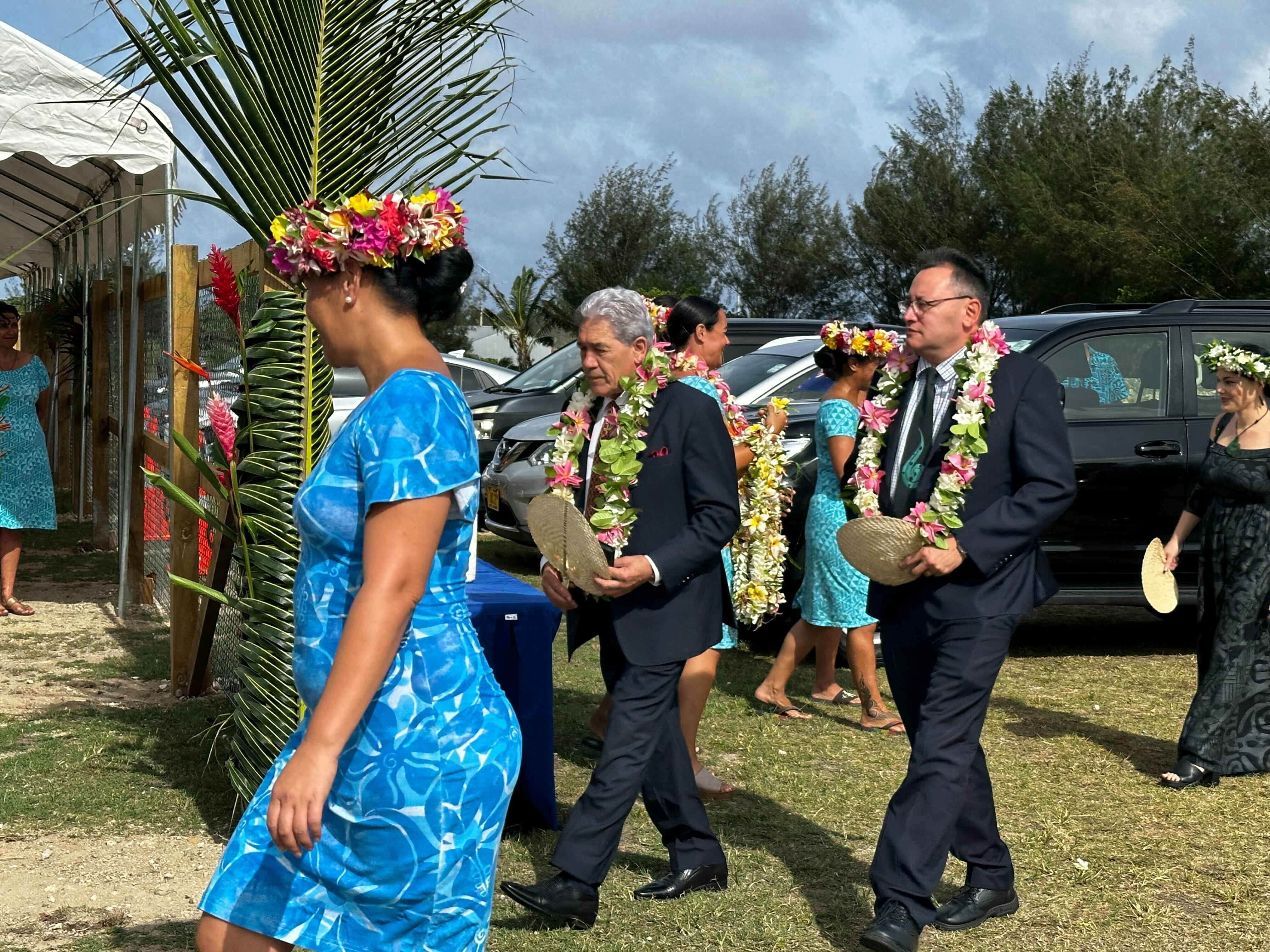 Deputy Prime Minister Winston Peters and Pacific People’s Minister, Dr Shane Reti at a ground-breaking ceremony for the new Puananga Nui farmers market. Photo / Grace Fiavaai