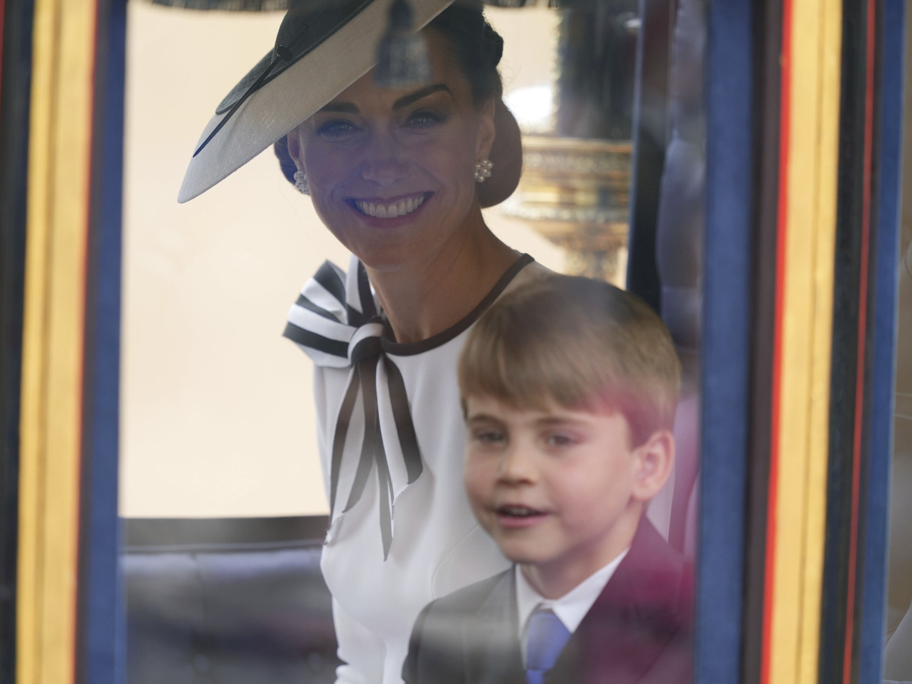 Catherine, Princess of Wales and Prince Louis arrive for the Trooping the Color ceremony. Photo / AP