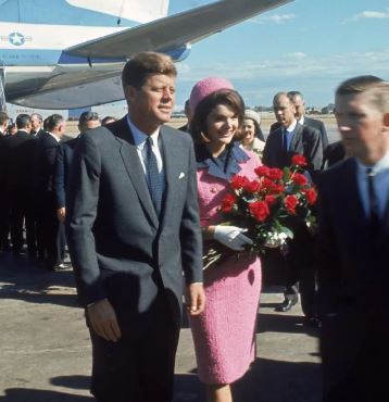 JFK and Jackie arrive at Love Field during a campaign tour, on the day of his assassination. Photo / Getty Images