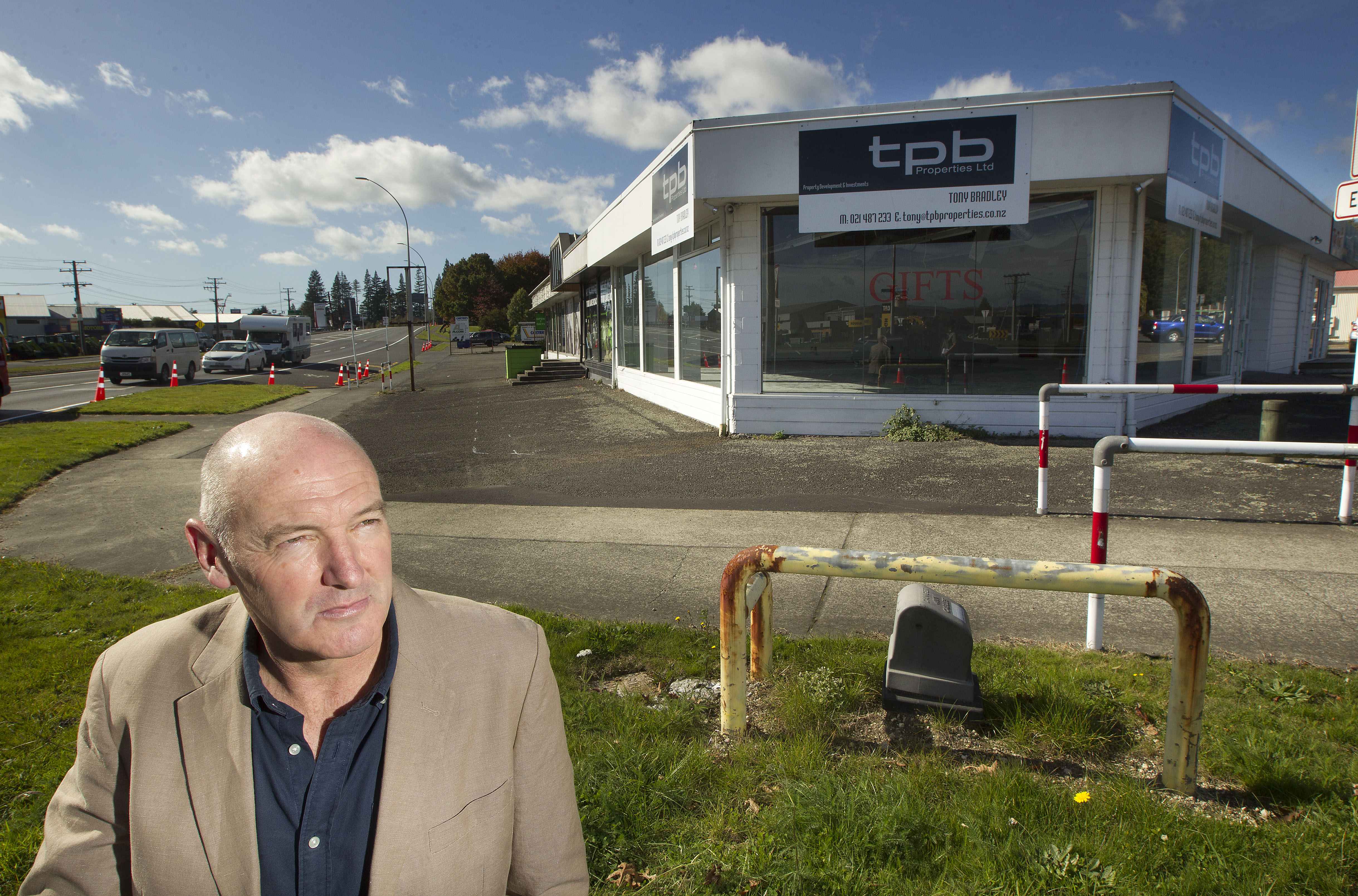 Andy Allan at the site of the development on the Tarawera Rd corner. Photo/Ben Fraser