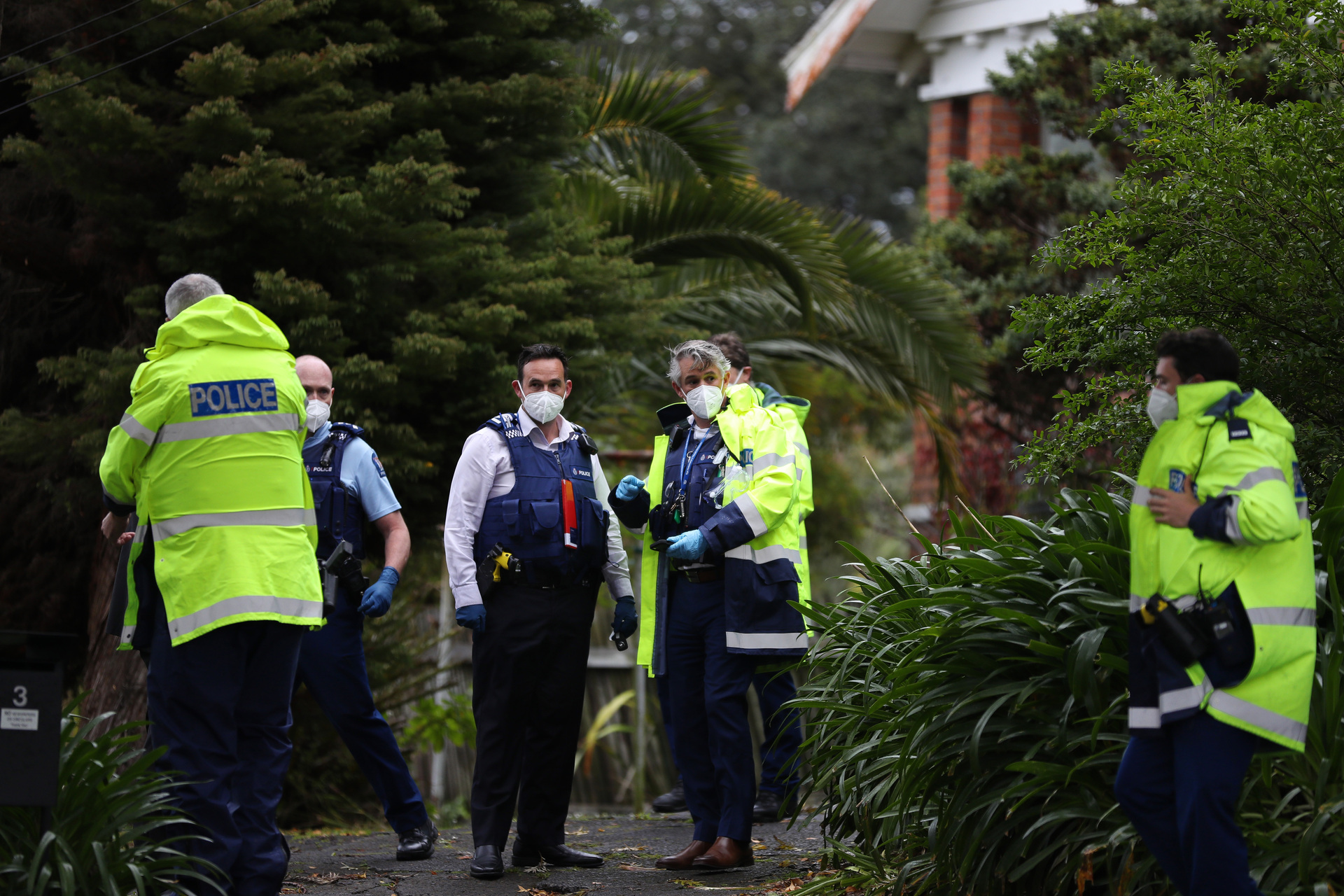 Police at the scene of a shooting on Astley Avenue in New Lynn on Sunday. Photo / Hayden Woodward