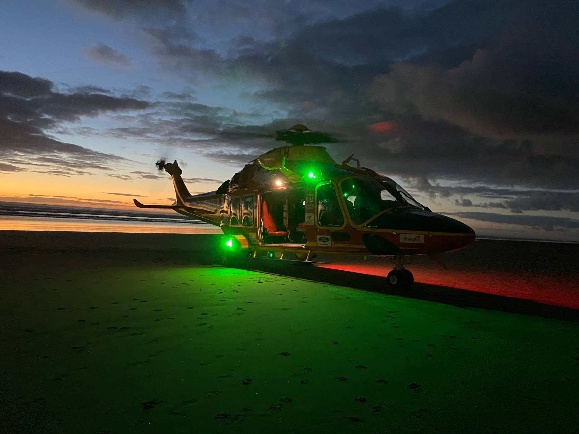 A man in his 20s received moderate injuries and was taken to Auckland Hospital. Photo / Auckland Westpac Rescue Helicopter