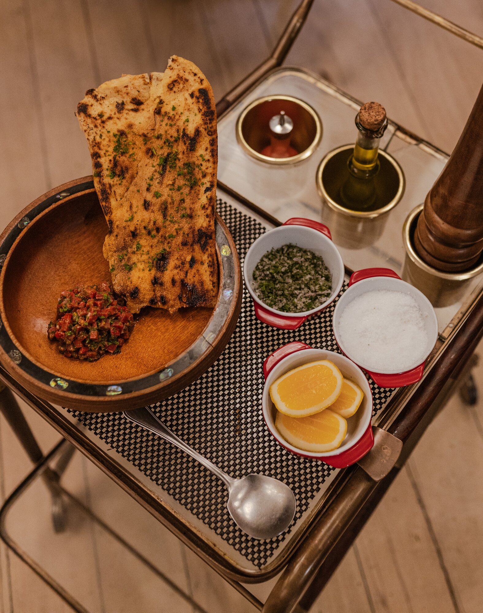  Tableside tahr tartare trolley at Aosta.