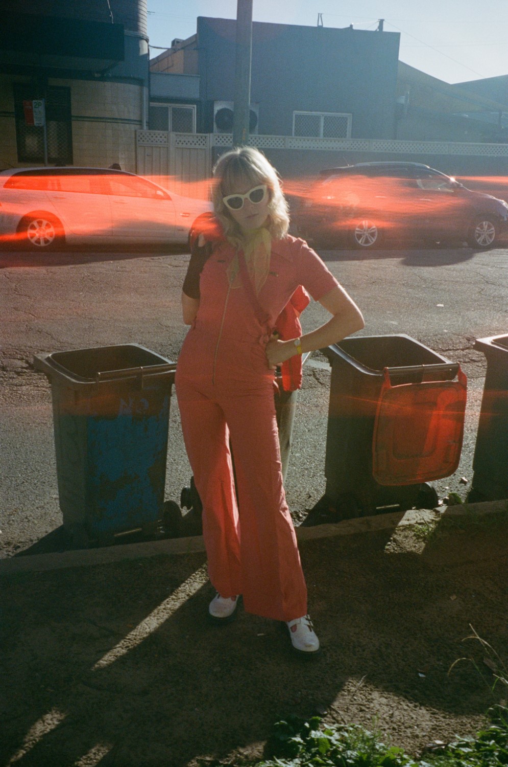 Jumpsuits are on high rotation for Gussie Larkin. Photo / Ezra Simons