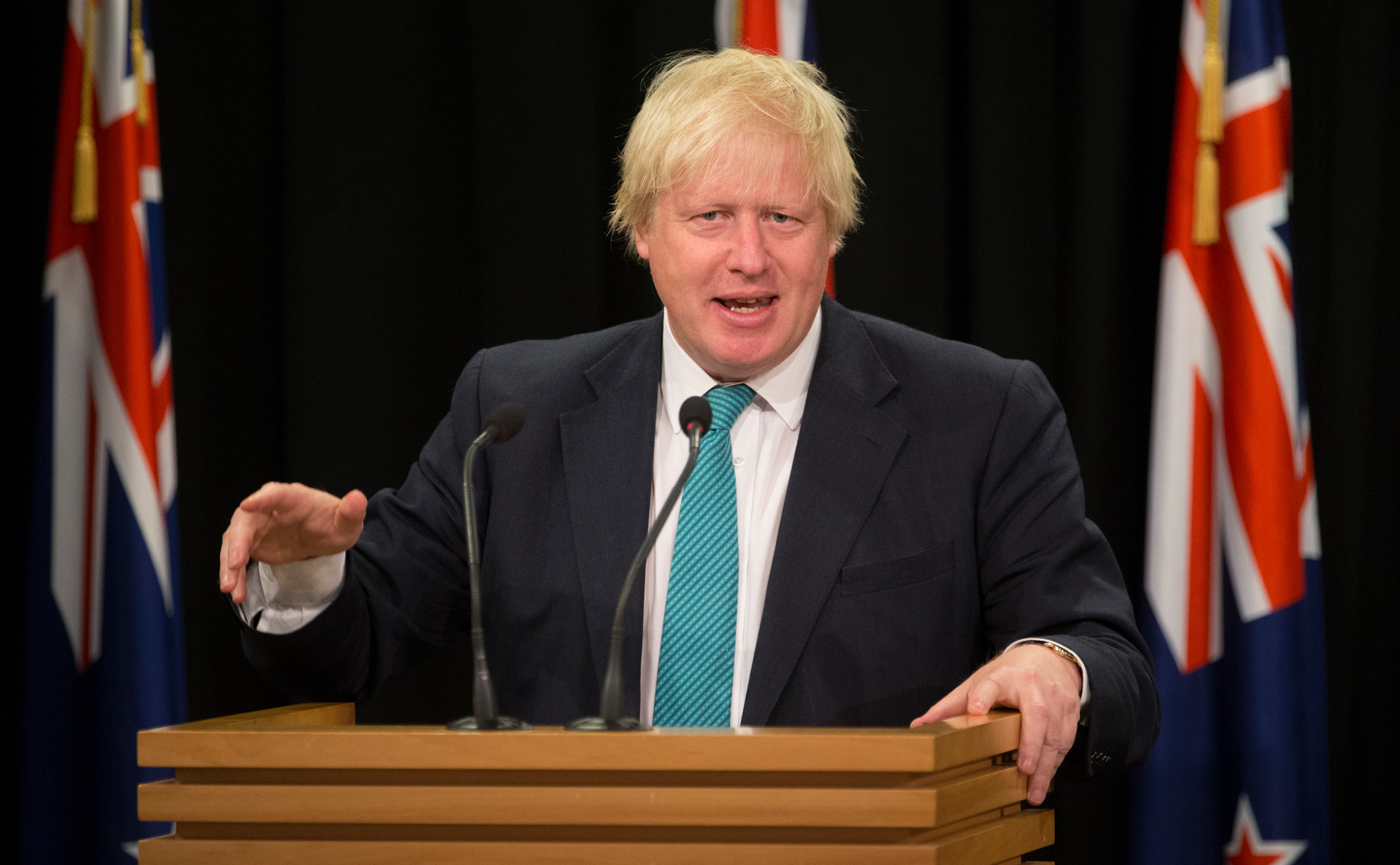 UK Foreign Secretary Boris Johnson during a media conference after their bi-lateral talks at Parliament, Wellington. 25 July, 2017. Photo / Mark Mitchell 