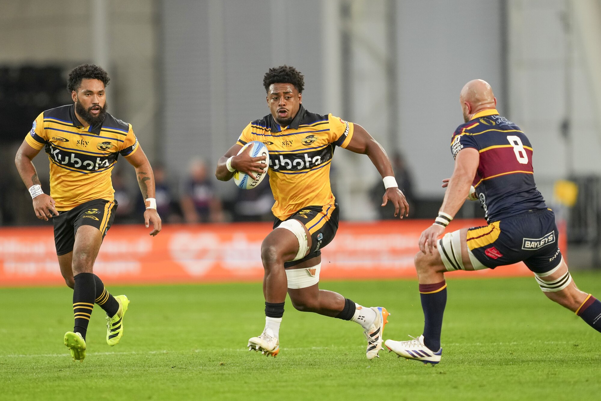 Hurricanes loosie Peter Lakai makes a break against the Highlanders in Dunedin. Photo / SmartFrame