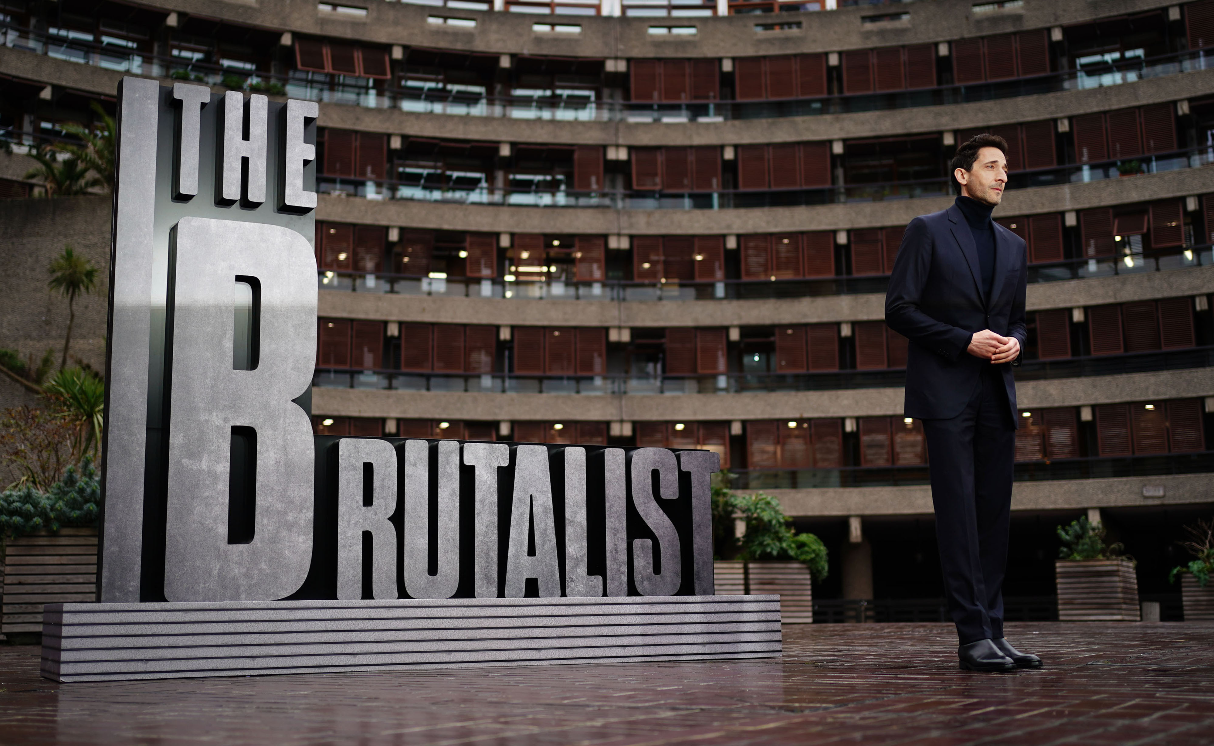 Adrien Brody, who stars in the Oscar-nominated movie The Brutalist, promotes the film at The Barbican Centre, London. Photo / Getty