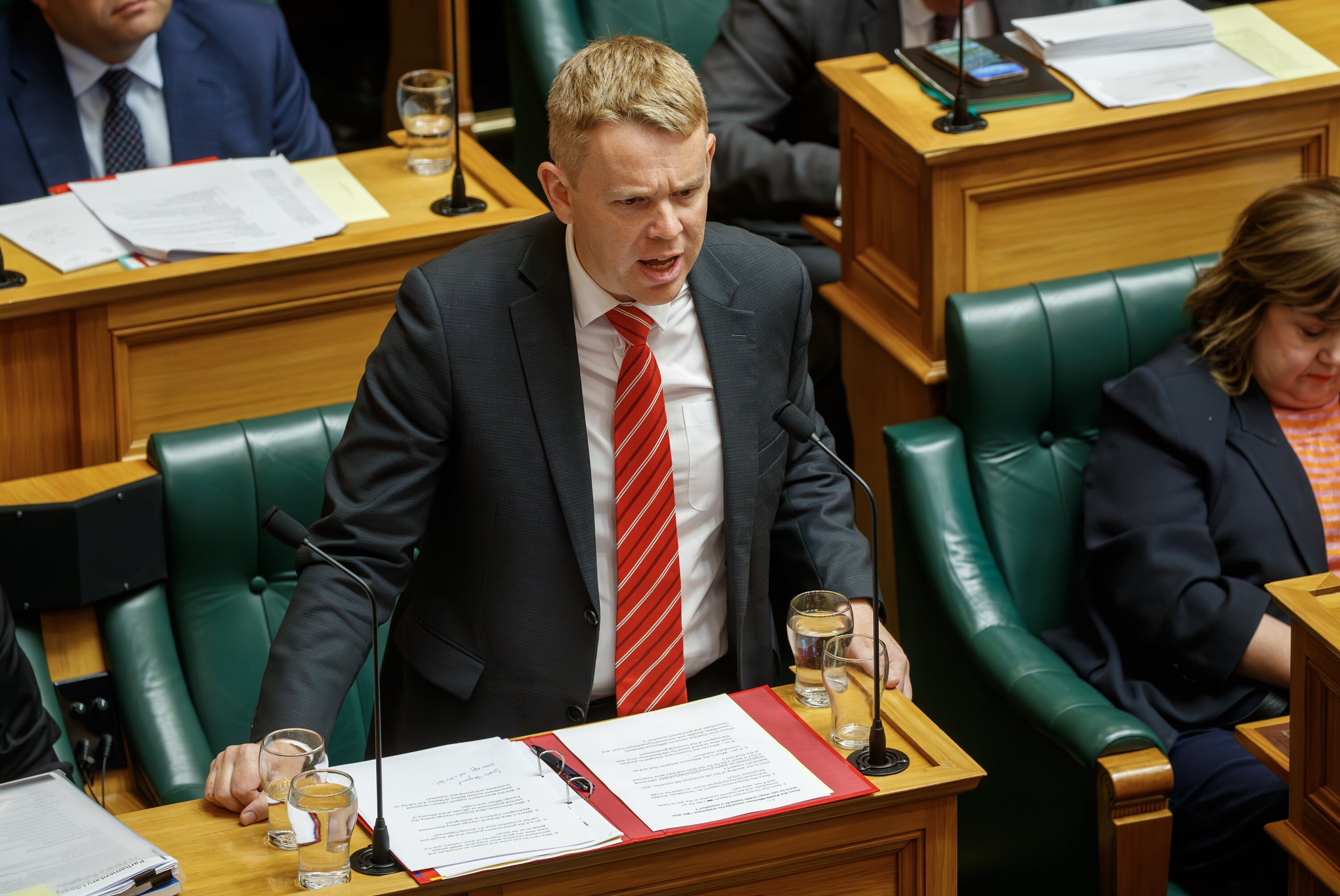 Labour Leader Chris Hipkins during Question Time in Parliament, Wellington. 07 December, 2023. New Zealand Herald photograph by Mark Mitchell