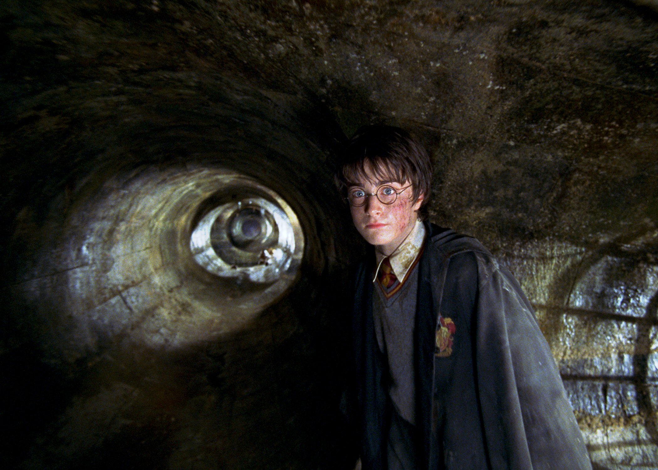 A scene from the movie Harry Potter and the Chamber of Secrets.