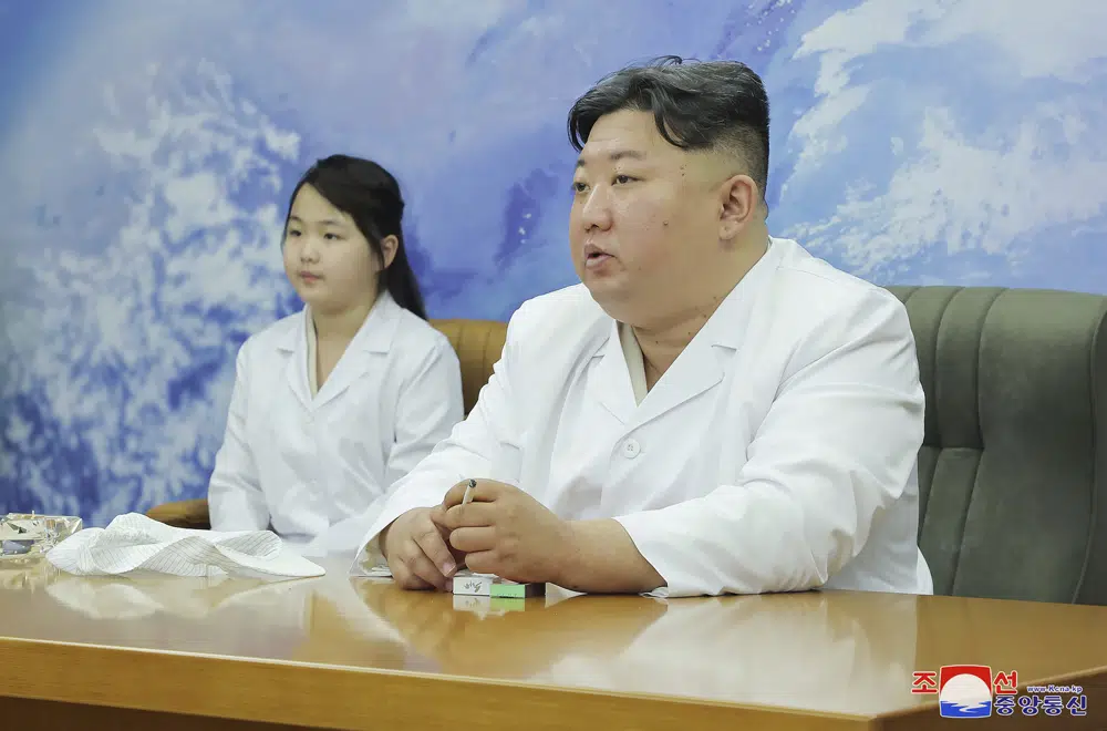 North Korean leader, Kim Jong Un and his daughter visit the country's aerospace agency North Korea last week. Photo / Korean Central News Agency