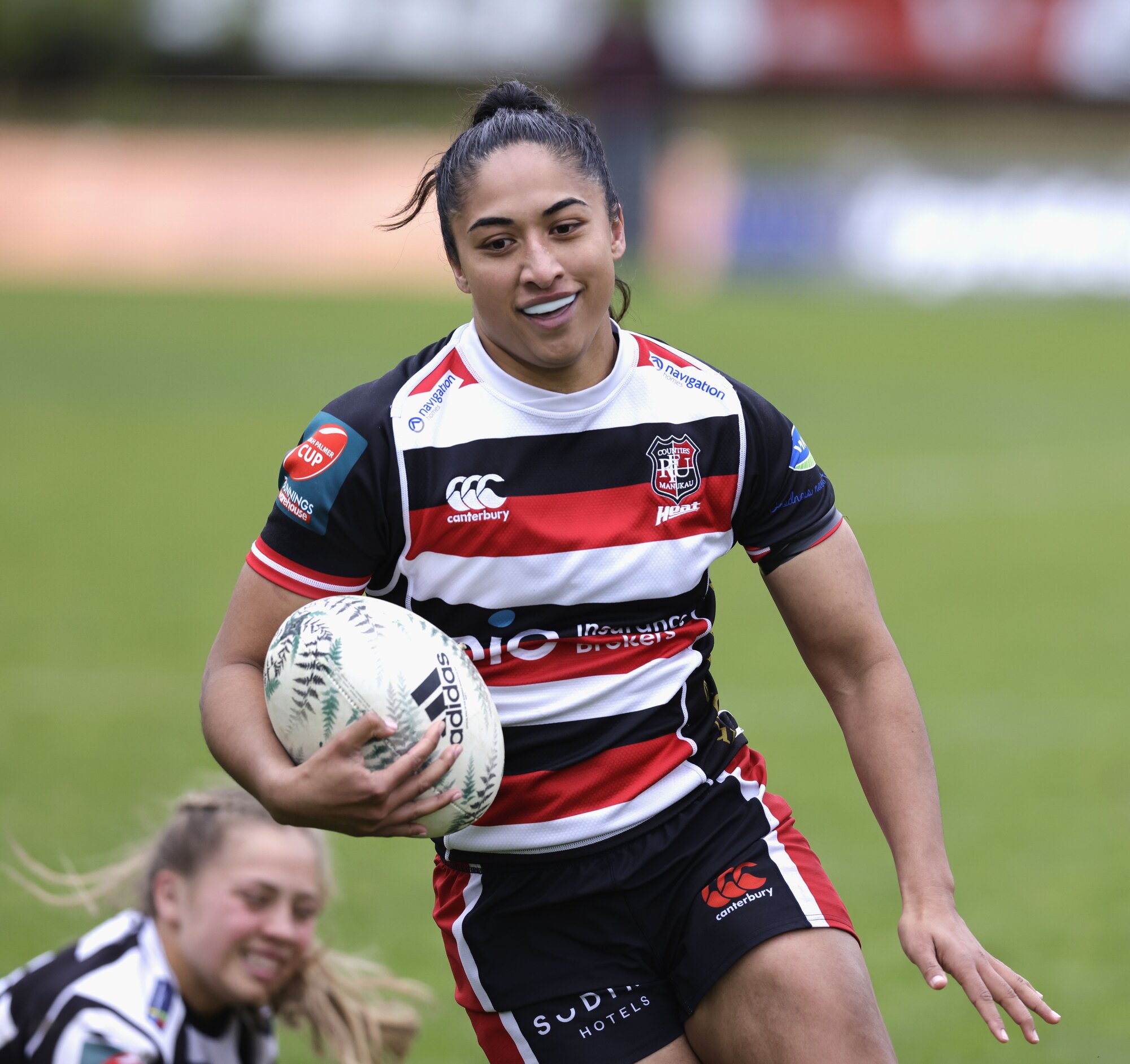 Mererangi Paul runs in to score for Counties Manukau in the Farah Palmer Cup. Photo / SmartFrame