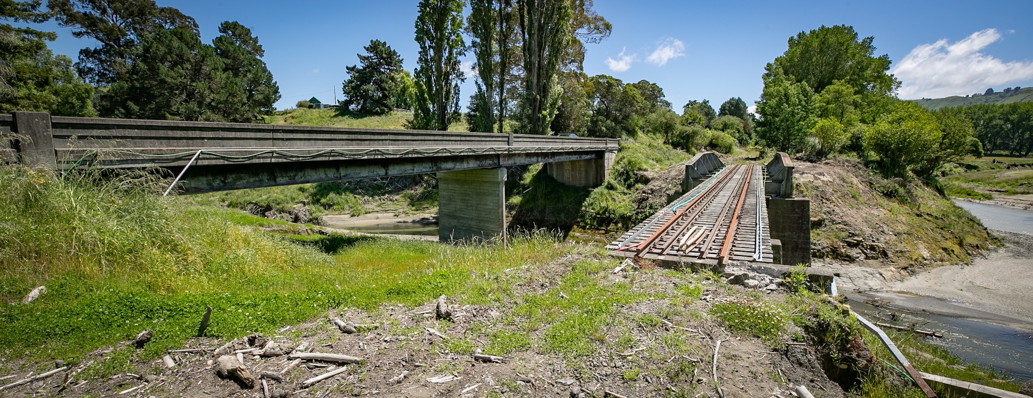 An out-of-action bridge which is part of the railway line near Eskdale, north of Napier. Photo / Warren Buckland