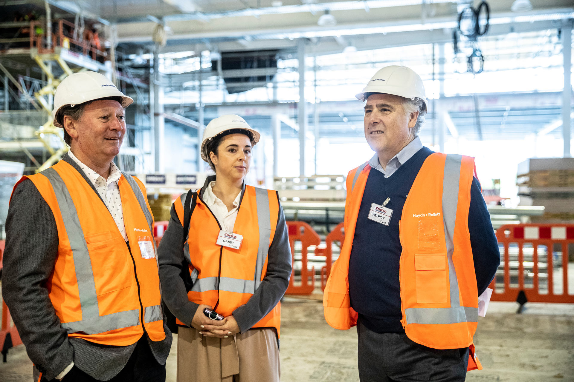 Kim Barrett of Haydn and Rollett with Costco's Casey Lang and Patrick Noone. Photo / Michael Craig