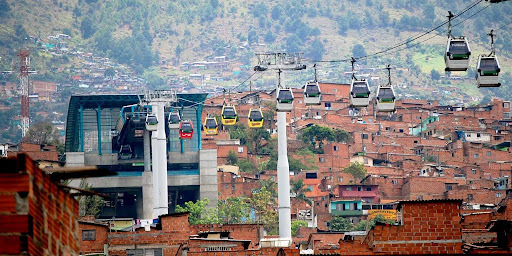 In the Colombian city of Medellín, gondolas carry people who live high on the hillsides to work. Photo / supplied