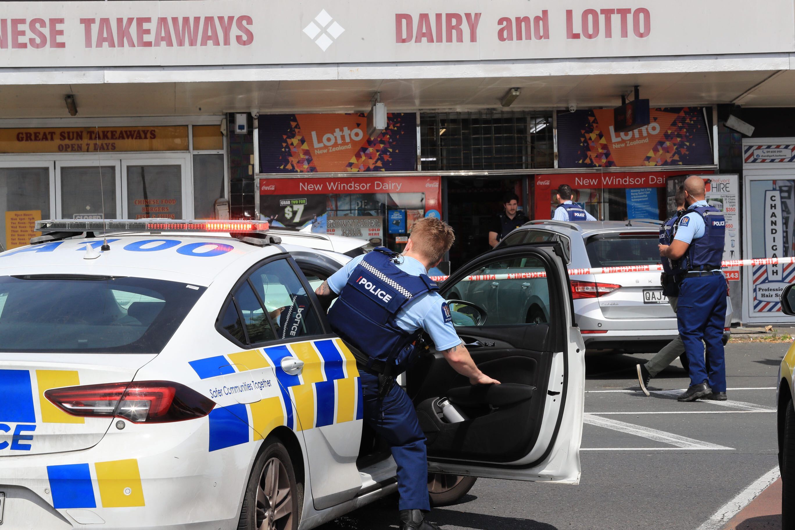 A person has been critically injured at Auckland's New Windsor Dairy. Photo / Hayden Woodward