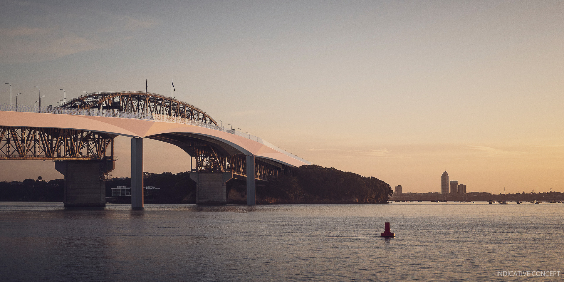 The new cycling and walking bridge across the Waitematā Harbour is expected to cost $685 million. Picture / Supplied