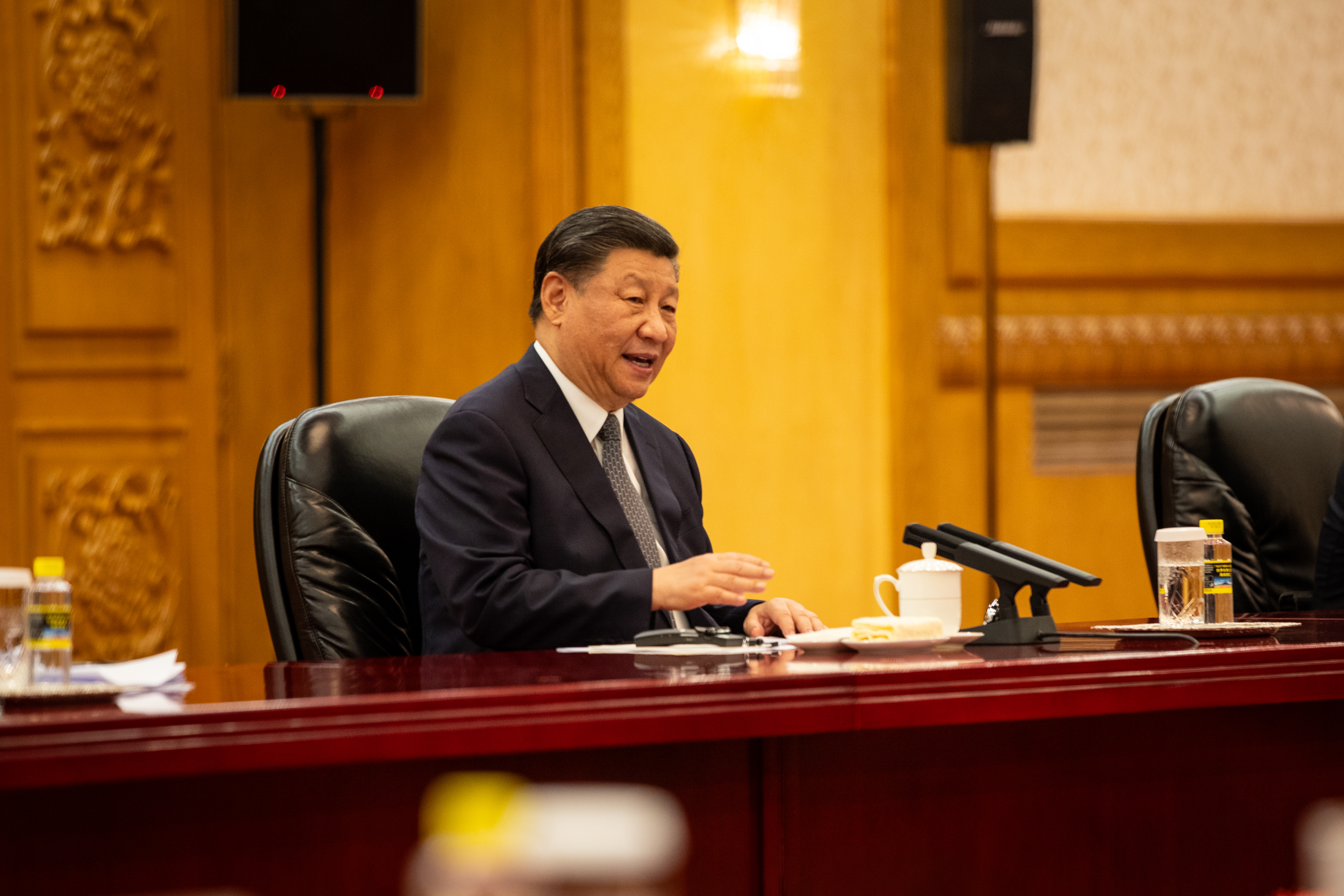President Xi Jinping during his meeting with Chris Hipkins. Photo / Nathan McKinnon