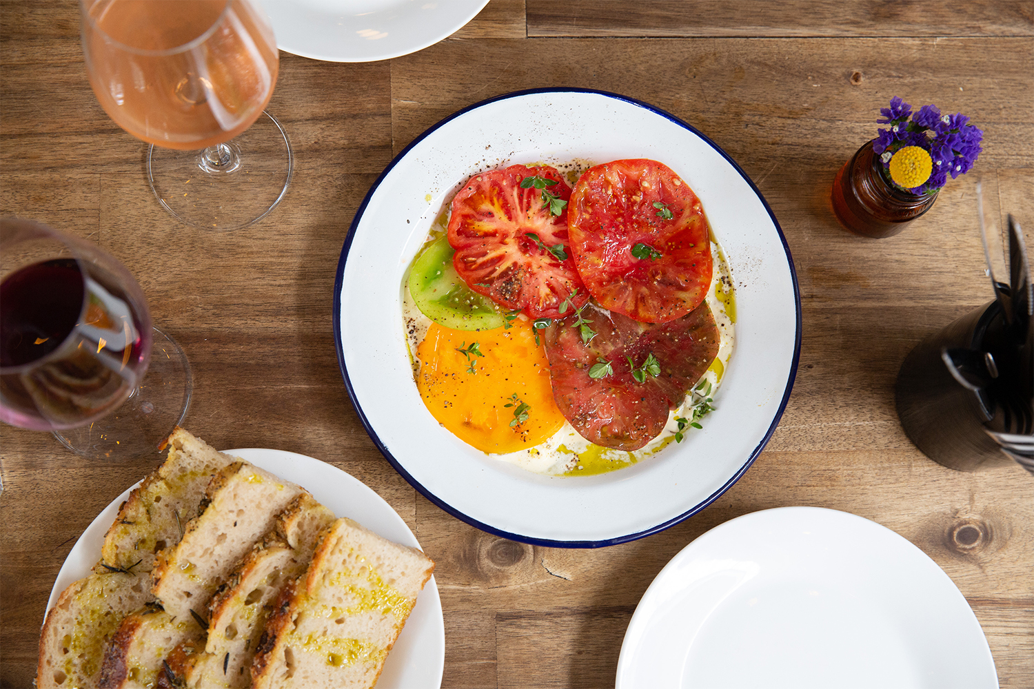 Pici's stracciatella and tomatoes. Photo / Sylvie Whinray.