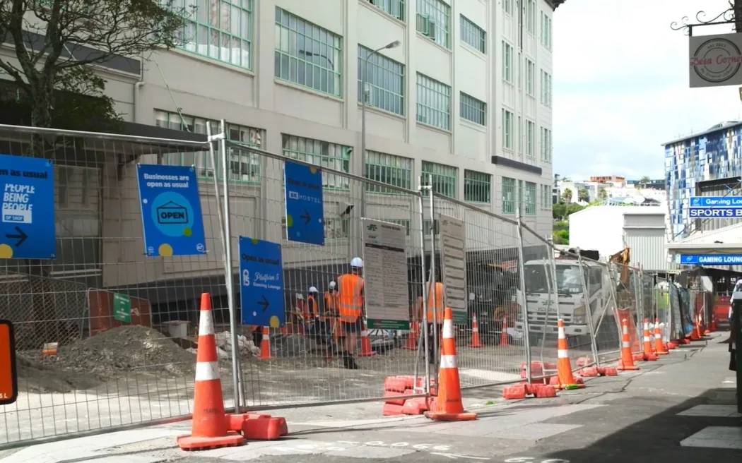 New public toilets are being built on Mercury Lane, just off K Rd, Auckland. Photo / RNZ Checkpoint