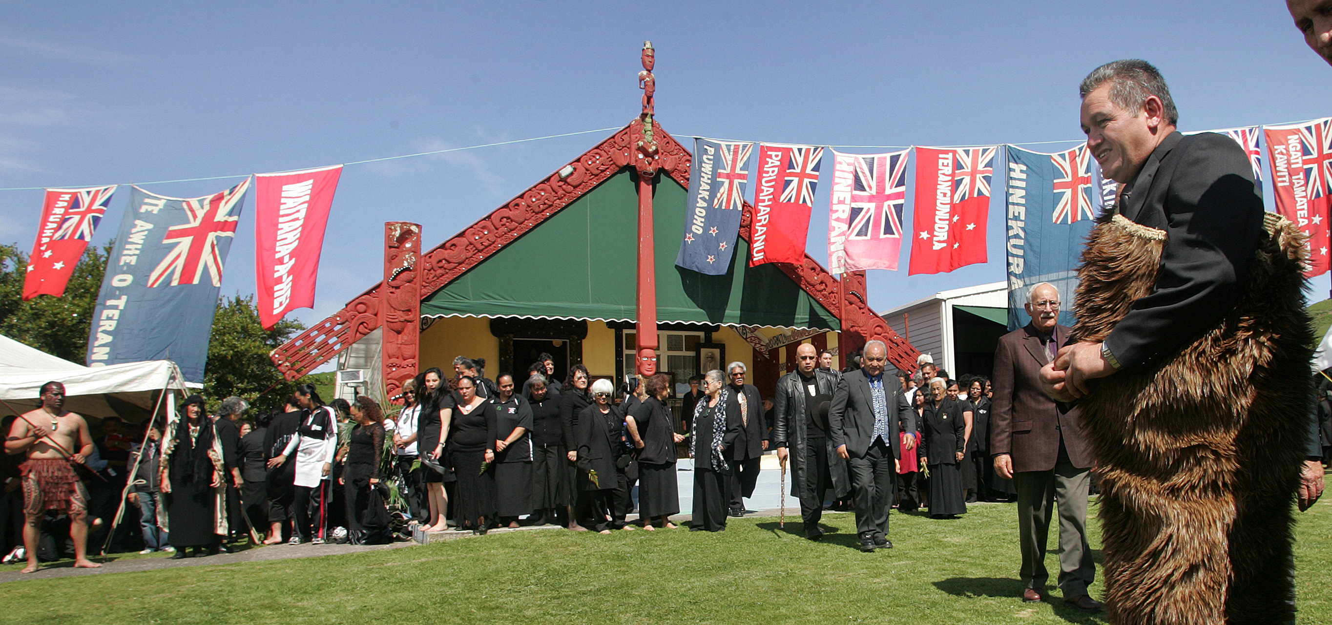 Kiingi Tūheitia is welcomed onto Houmaitawhiti Marae at Okere Falls, near Rotorua, shortly after his coronation in 2006. Photo / Alan Gibson