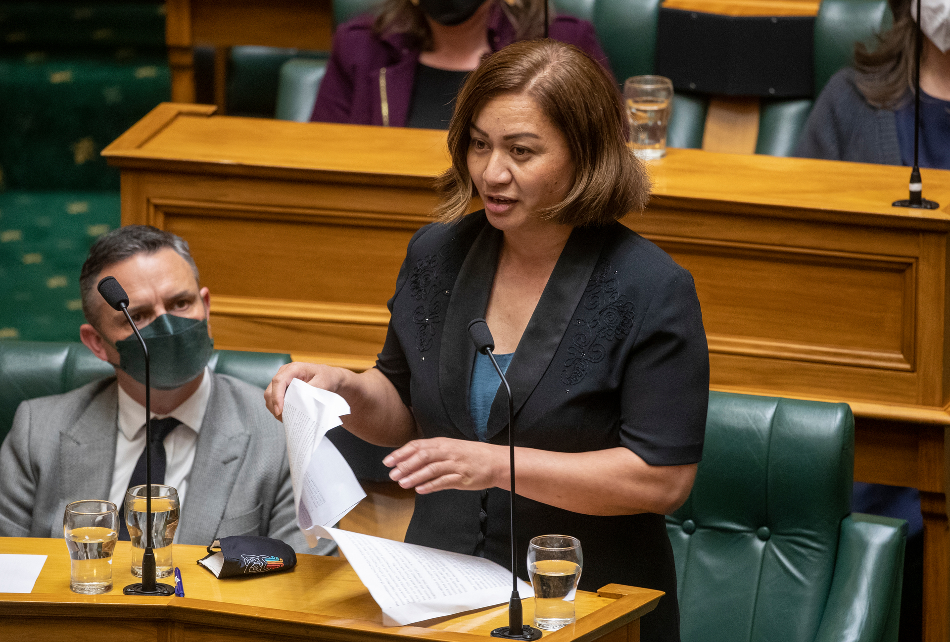 Greens co-leader Marama Davidson during the Address to King Charles III in Parliament. Photo / Mark Mitchell