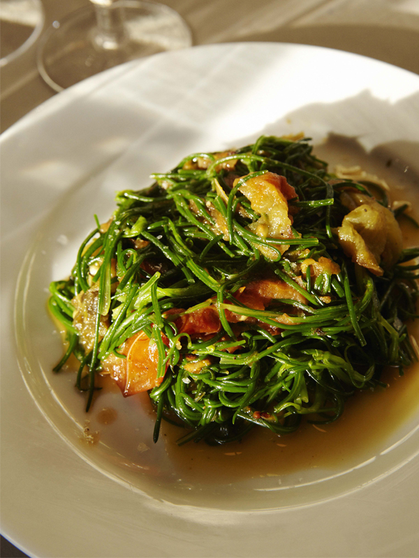 A dish of monk's beard from Rochelle Canteen. Photo / Rebecca Zephyr Thomas