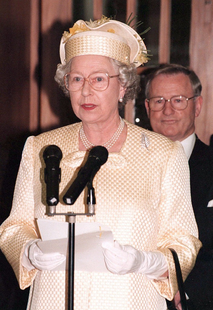 The Queen addresses members of the New Zealand Parliament after she opened the refurbished buildings in Wellington. Photo / Getty Images