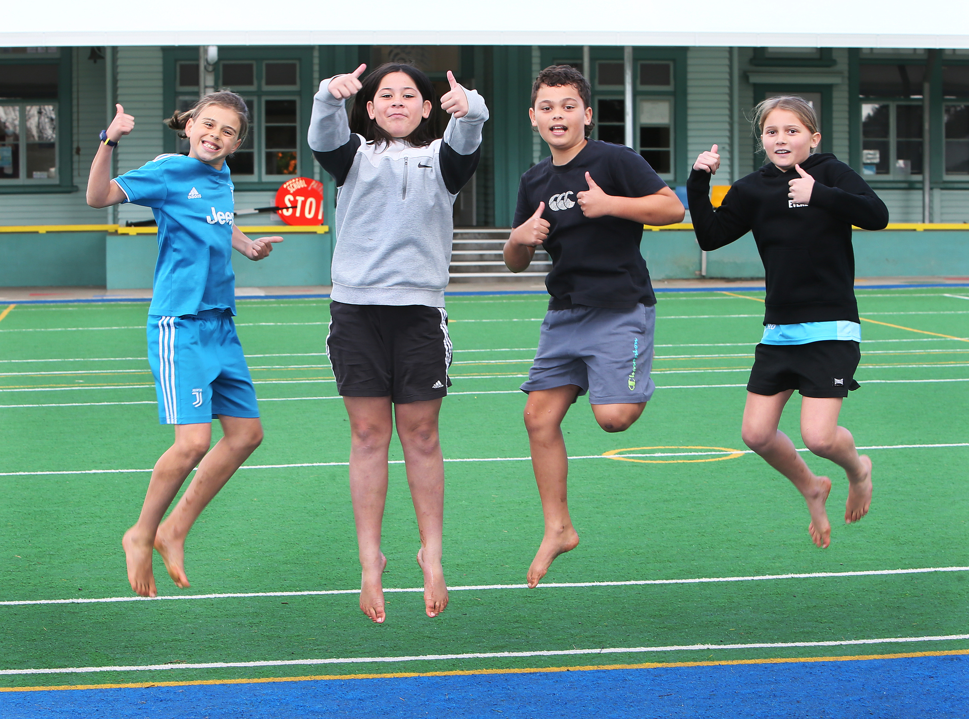 Kamo Primary School students want to see their absent friends back in school (from left) Zavier Harris (10) Caysha-Laurel Parry (10) Trey Williams (10) and Waimiringa Henare (10). Photo / Tania Whyte

