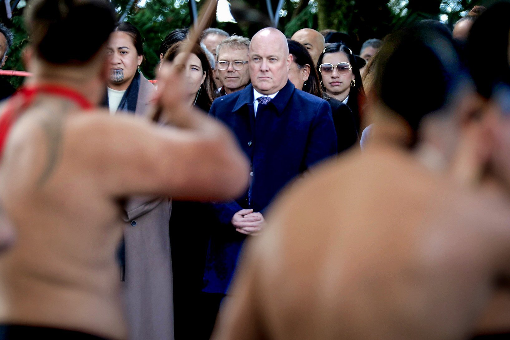 Prime Minister Christopher Luxon at Tūrangawaewae Marae for Koroneihana celebrations for the coronation of Kiingi Tuuheitia. Photo / RNZ