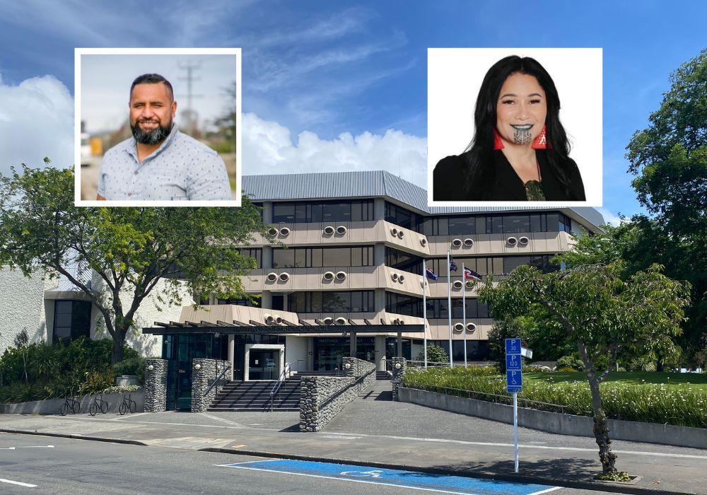 The byelections will see two new councillors join Hastings District Council. Pictured are Takitimu Māori ward hopefuls Michael Ngahuka and Heather Te Au-Skipworth. Photo / NZME