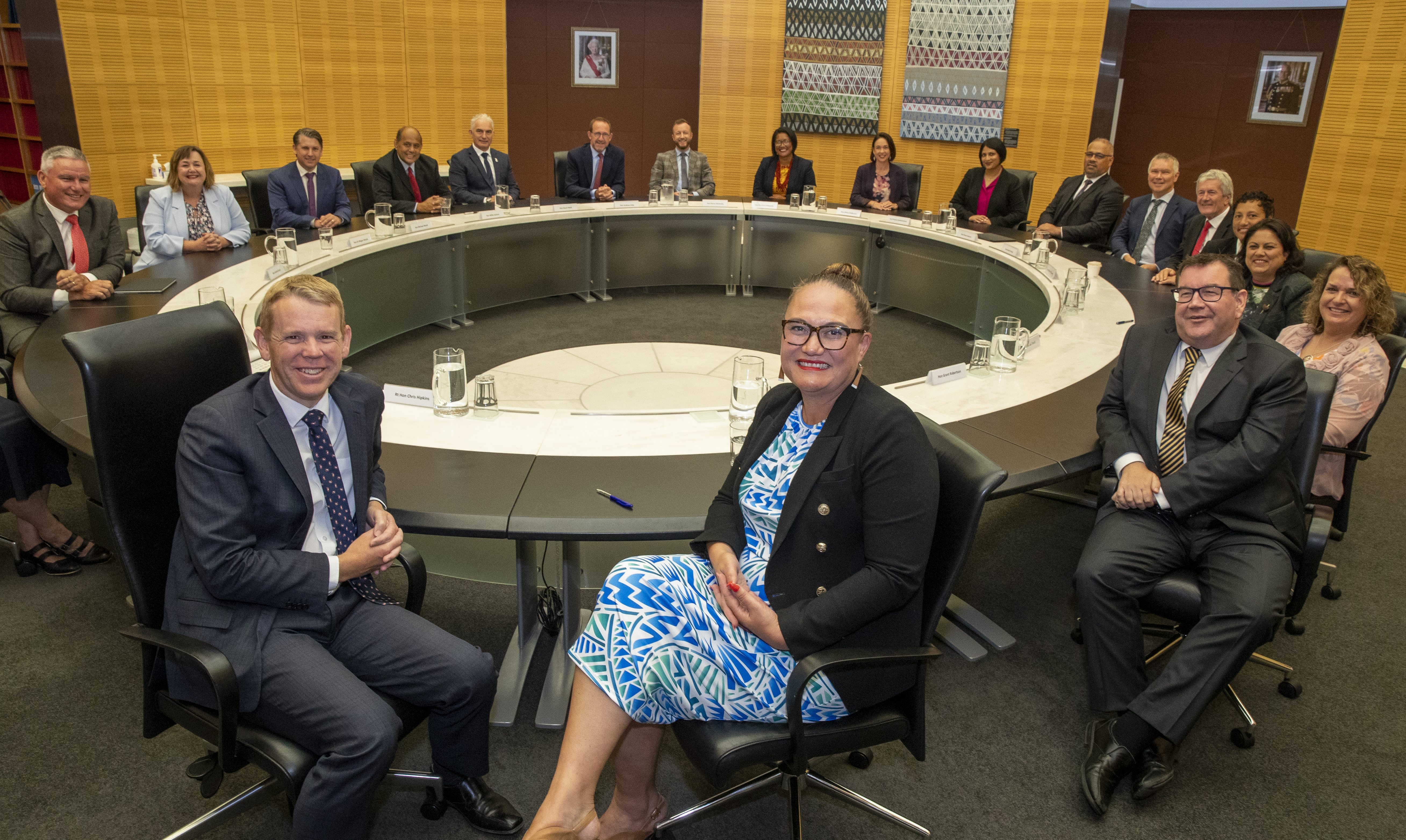 At the cabinet table in February 2023, with Chris Hipkins and Carmel Sepuloni at the front and Willie Jackson fourth from left. Photo / Mike Mitchell