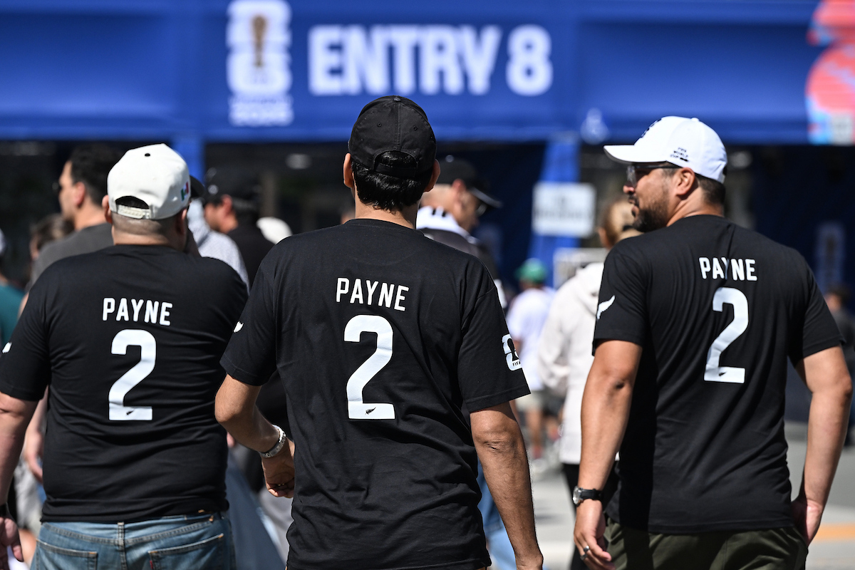 Tim Payne fans arrive at the ground ahead of the Group G football match of the Fifa World Cup 2026 between the All Whites and Iran. Photo / Photosport