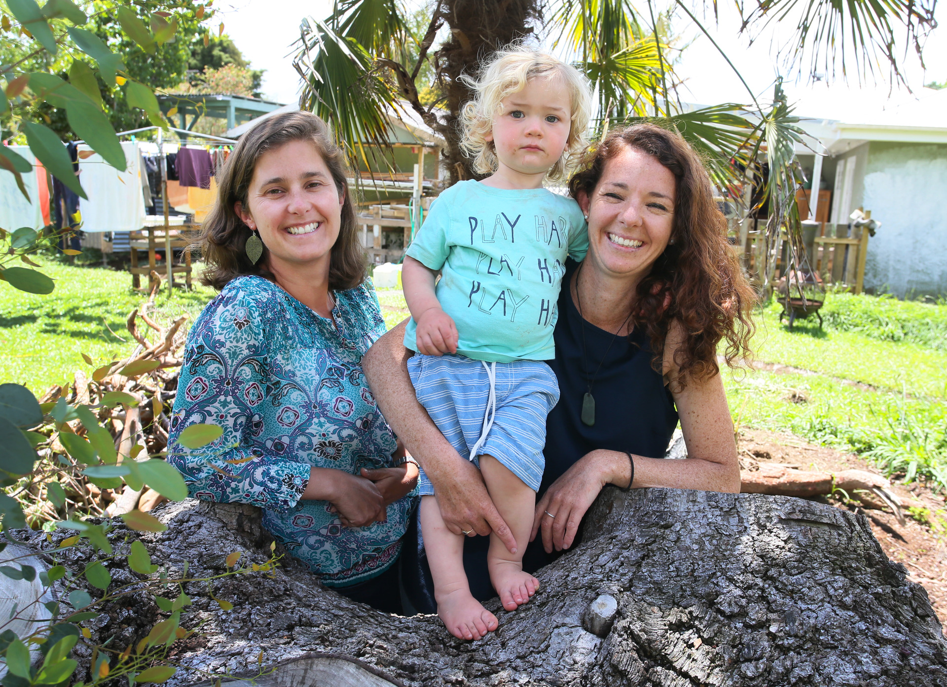Sisters Amy Kirk and Tessa Lagerstedt, pictured with Lagerstedt's son Ferdinand, are working on opening Whangārei's first Steiner school. Photo / Tania Whyte