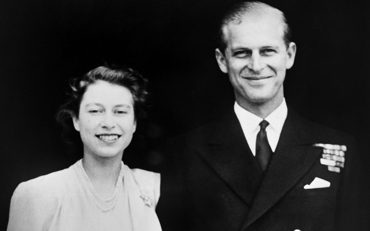 Princess Elizabeth and Philip of Greece on their engagement in 1947.