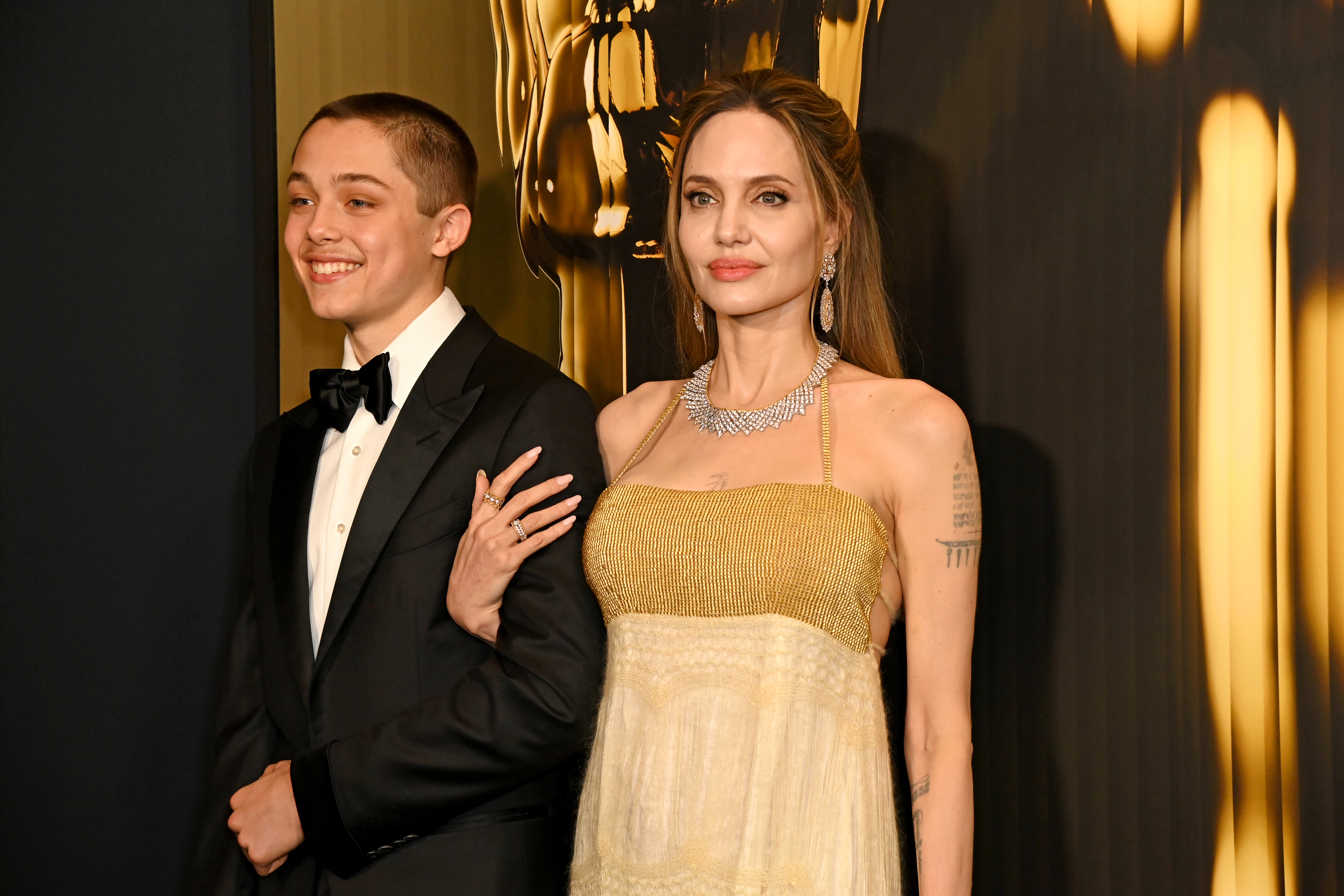Knox Jolie-Pitt accompanying his movie-star mum Angelina Jolie to the Governors Awards in Hollywood. Photo / Getty Images