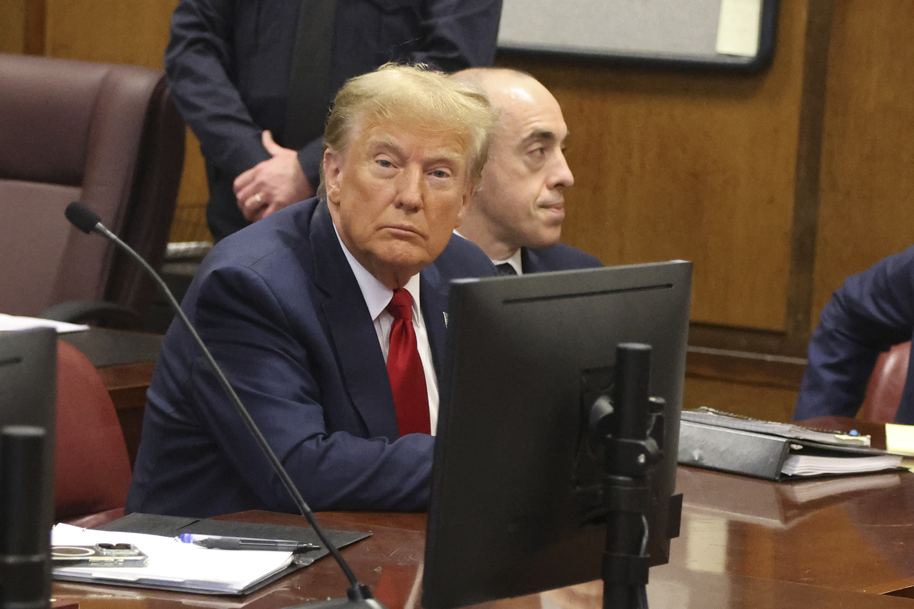 Donald Trump in court in New York City on February 15, 2024. Many traditional Republican donors are wary of handing over money that will end up paying Trump’s legal bills. Photo / Jefferson Siegel, The New York Times